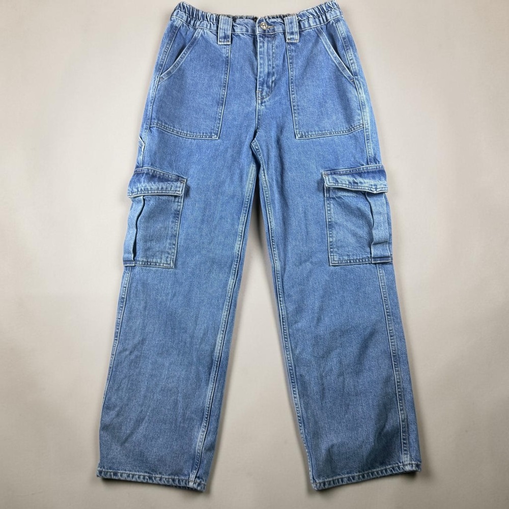 BDG Urban Outfitters Skate Jean W31 Blue Denim Cargo Wide Leg Baggy Pants